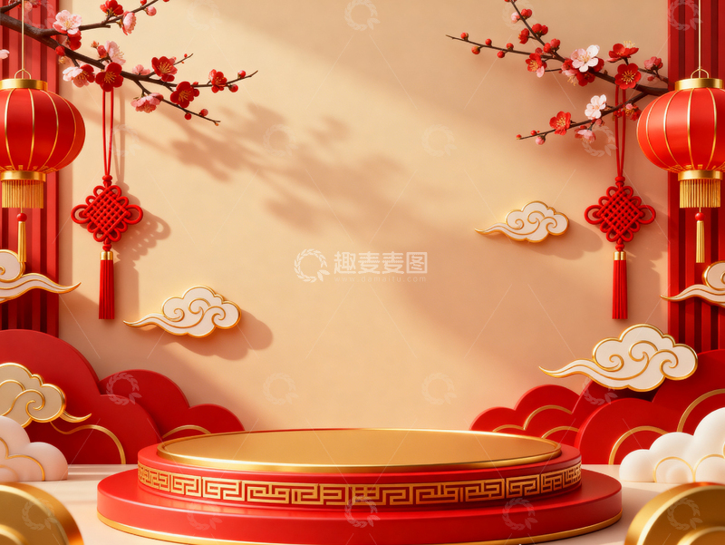 高清大图下载【趣麦麦图】新年元旦春节背景_普屏070