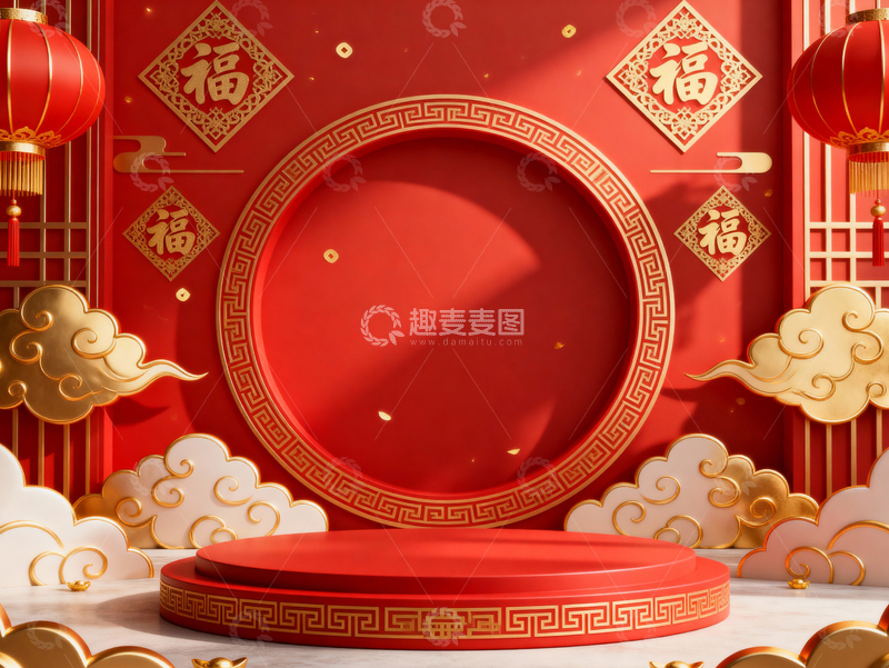 高清大图下载【趣麦麦图】新年元旦春节背景_普屏044