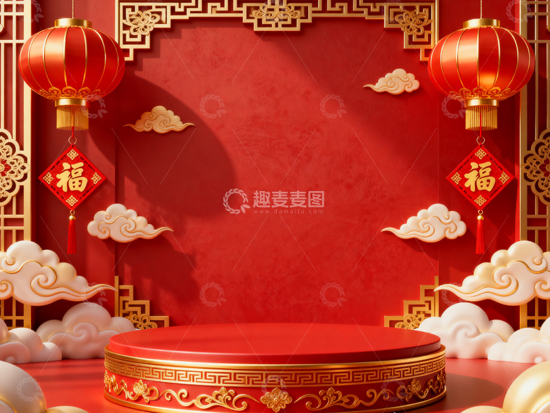 高清大图下载【趣麦麦图】新年元旦春节背景_普屏097