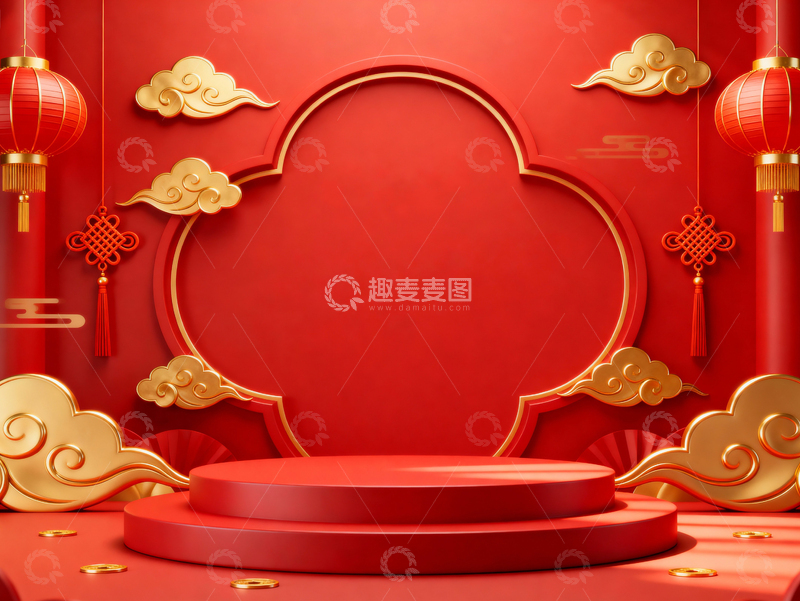 高清大图下载【趣麦麦图】新年元旦春节背景_普屏042