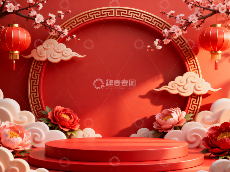 高清大图下载【趣麦麦图】新年元旦春节背景_普屏048