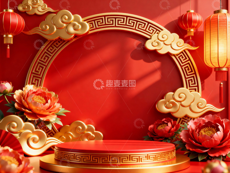 高清大图下载【趣麦麦图】新年元旦春节背景_普屏055