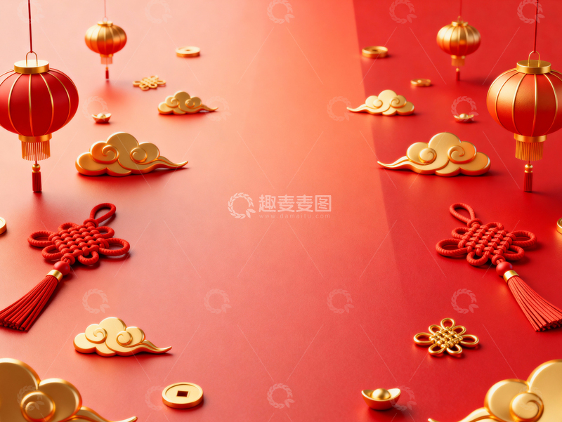 高清大图下载【趣麦麦图】新年元旦春节背景_普屏049