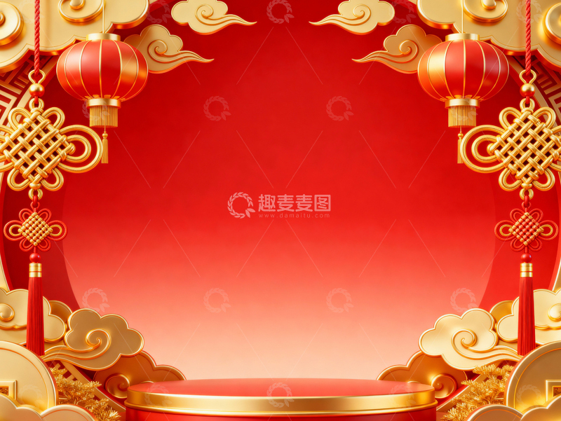 高清大图下载【趣麦麦图】新年元旦春节背景_普屏069