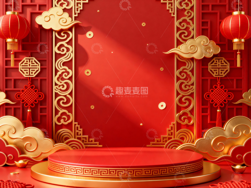 高清大图下载【趣麦麦图】新年元旦春节背景_普屏061