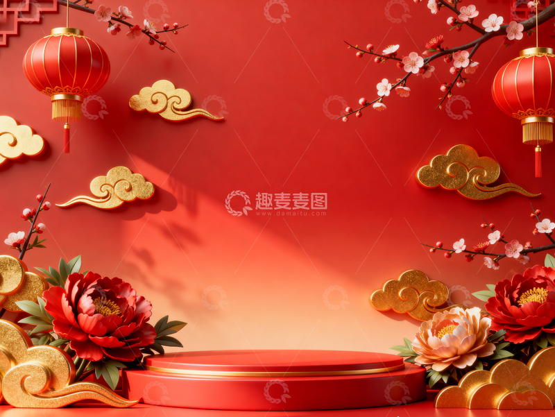 高清大图下载【趣麦麦图】新年元旦春节背景_普屏079