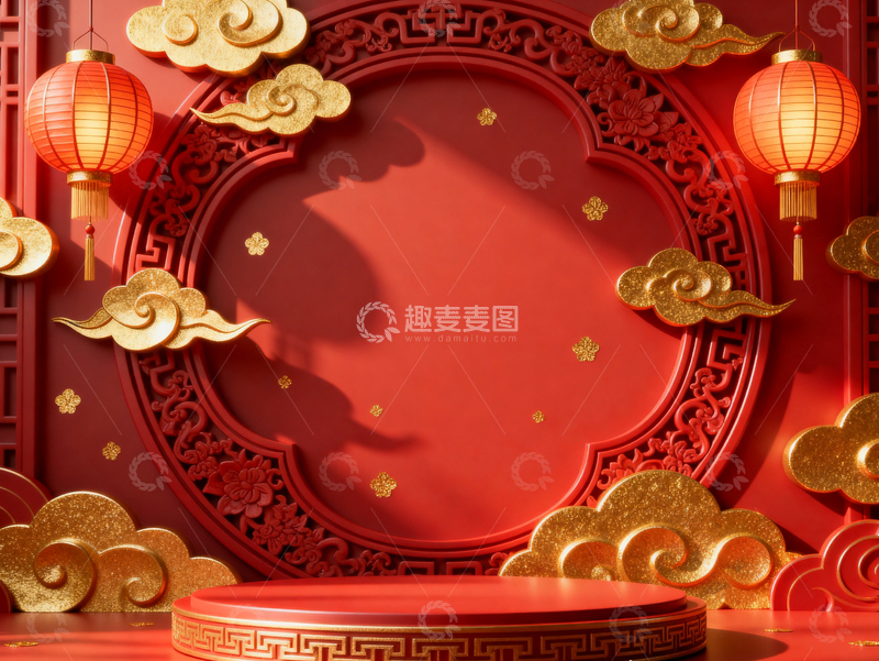 高清大图下载【趣麦麦图】新年元旦春节背景_普屏132