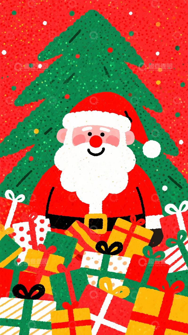 高清大图下载【趣麦麦图】波点肌理里的圣诞礼物狂欢