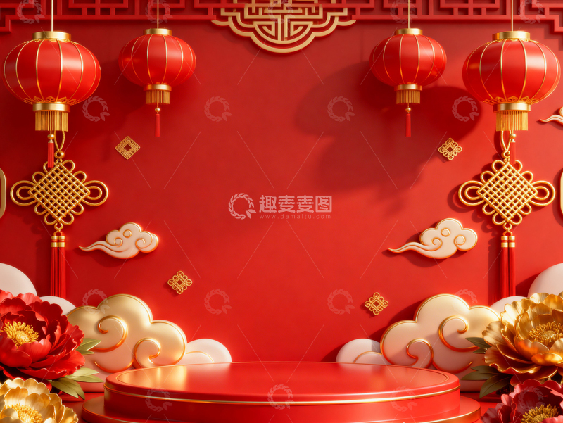 高清大图下载【趣麦麦图】新年元旦春节背景_普屏108