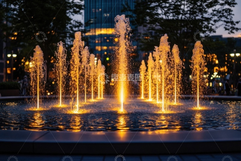 高清大图下载【趣麦麦图】广场喷泉场景