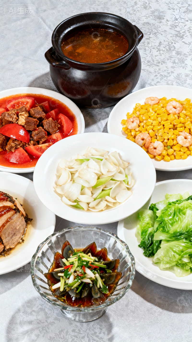 源文件下载【趣麦麦图】一桌中式晚餐3