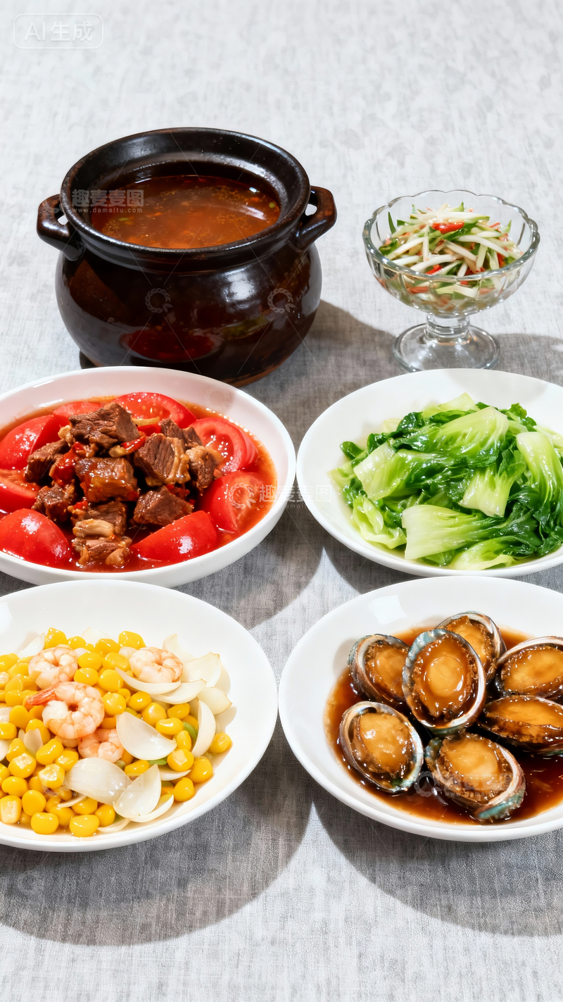源文件下载【趣麦麦图】一桌中式晚餐4