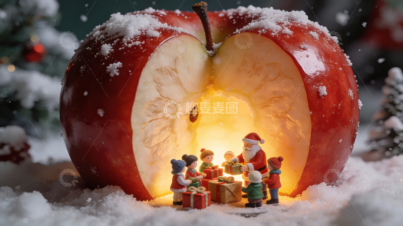 高清大图下载【趣麦麦图】苹果内部圣诞场景创意摄影