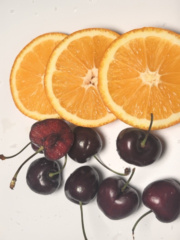 清新水果摄影橙子与樱桃