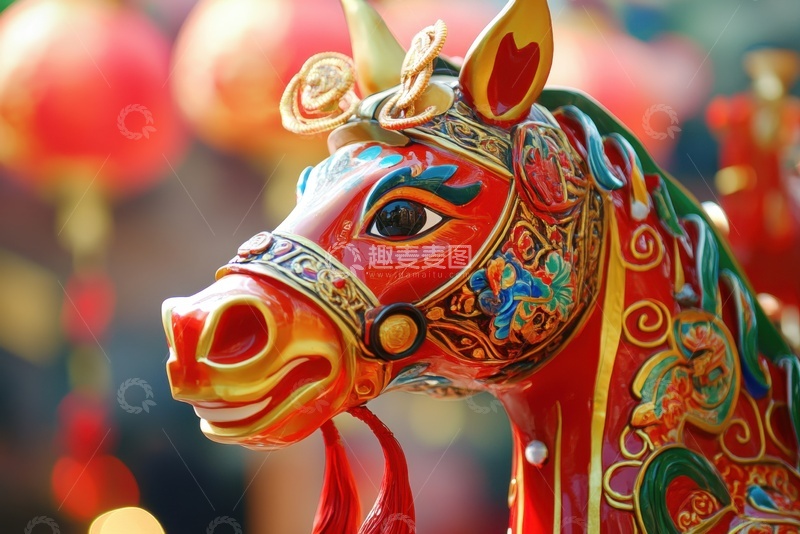 高清大图下载【趣麦麦图】金樽花纹花样的旋转木马