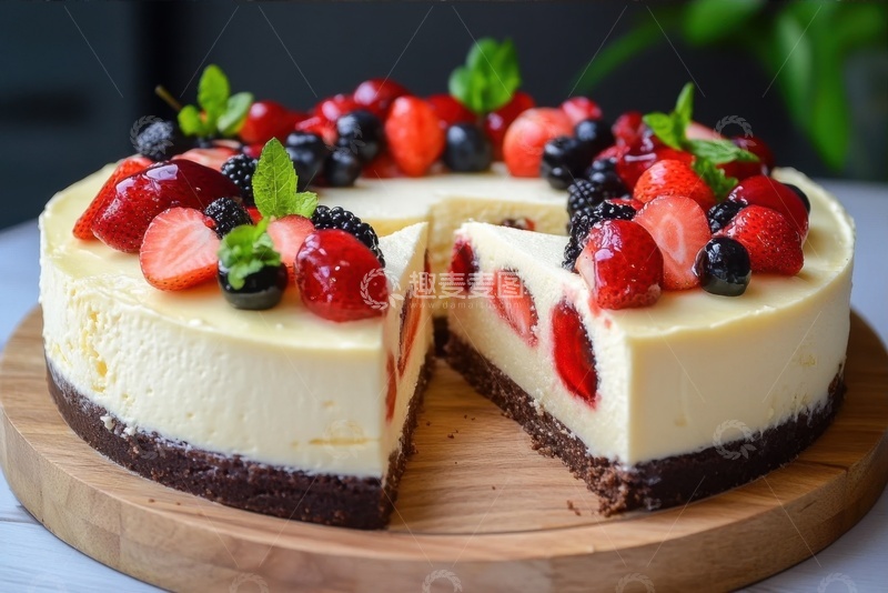 高清大图下载【趣麦麦图】水果草莓奶油蛋糕