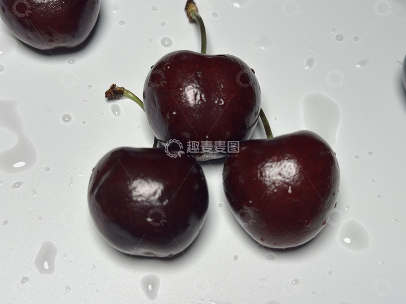 高清大图下载【趣麦麦图】樱桃特写水珠新鲜水果摄影