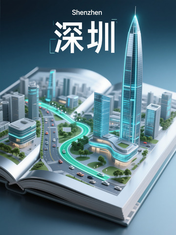 未来感书页里的深圳摩天楼与通途