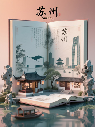 水墨书页中的苏州园林古今图