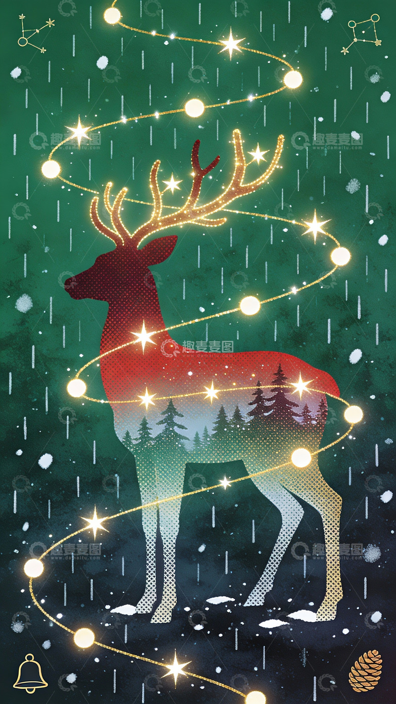 高清大图下载【趣麦麦图】冬夜里的森之灵