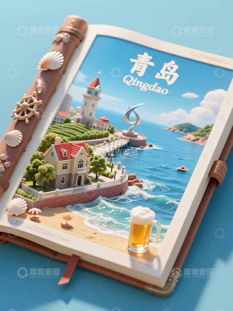 高清大图下载【趣麦麦图】翻开书页，邂逅青岛的海与夏