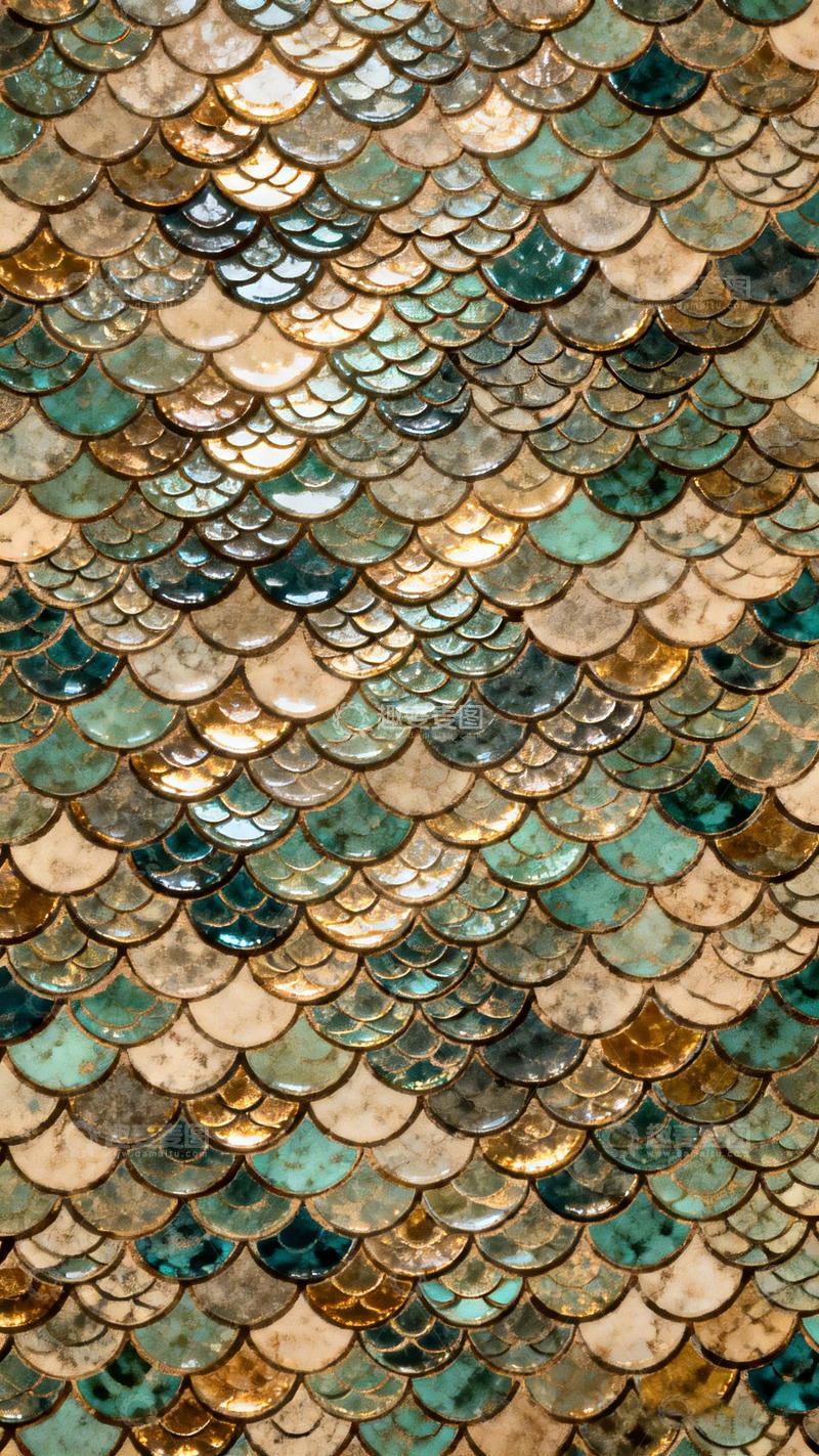 高清大图下载【趣麦麦图】鱼鳞纹样装饰设计素材