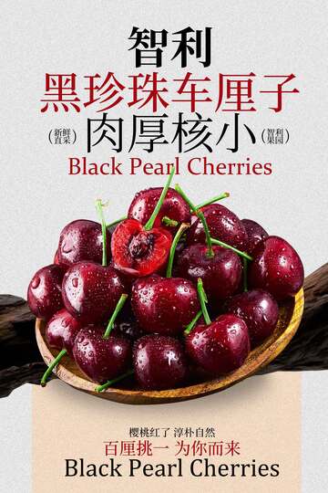 黑珍珠车厘子水果海报