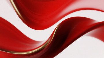 红色波浪抽象艺术背景