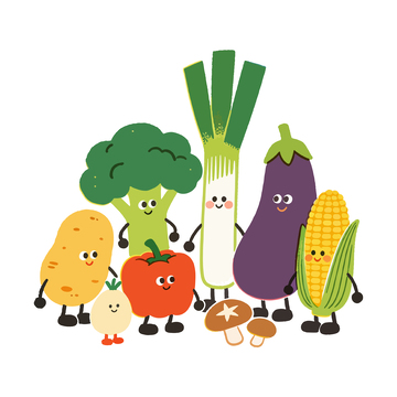 卡通蔬菜水果形象插画