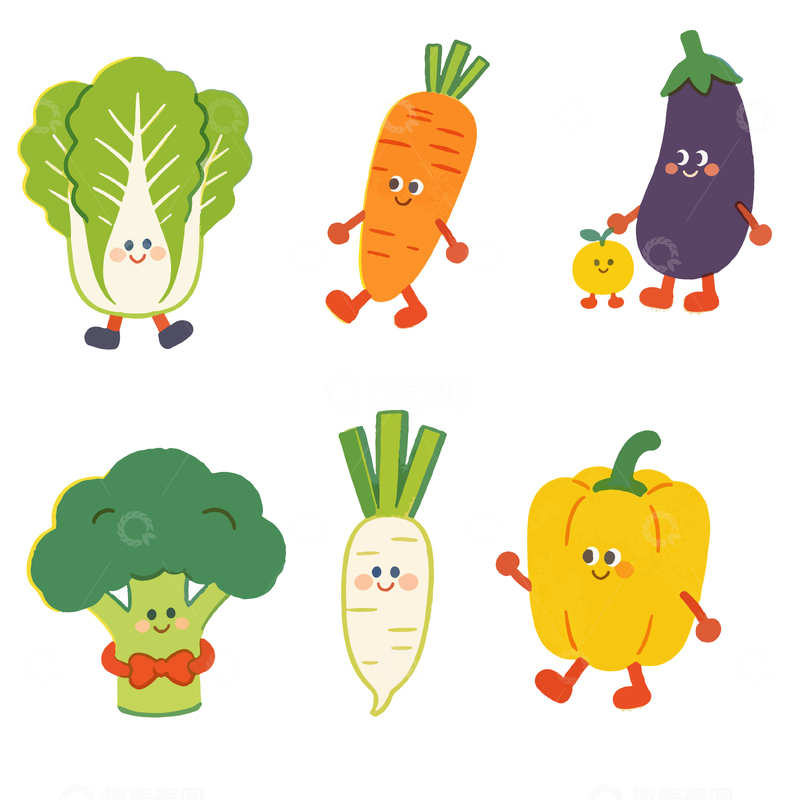 源文件下载【趣麦麦图】卡通蔬菜形象设计元素