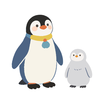 可爱企鹅亲子插画