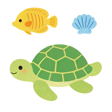 卡通海洋生物插画