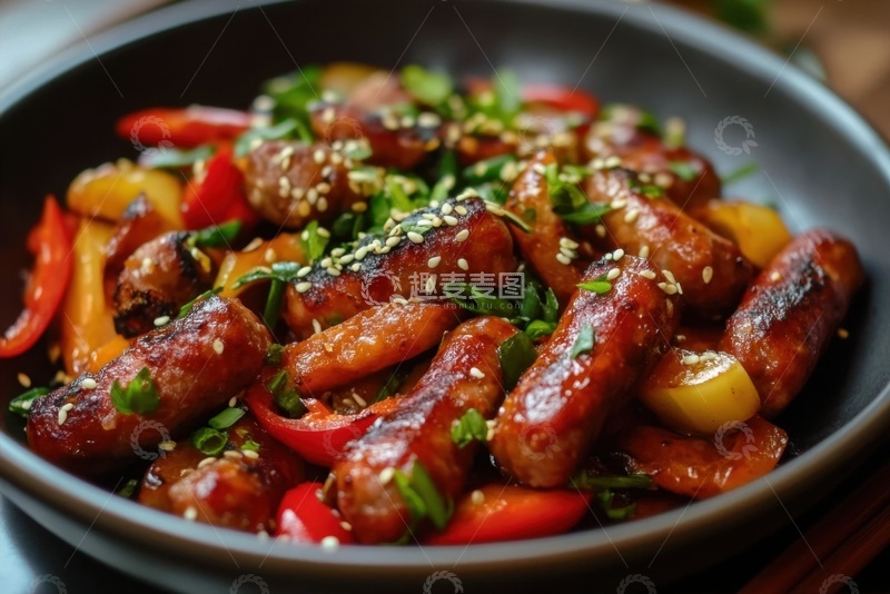 高清大图下载【趣麦麦图】美味的一盘烤肠