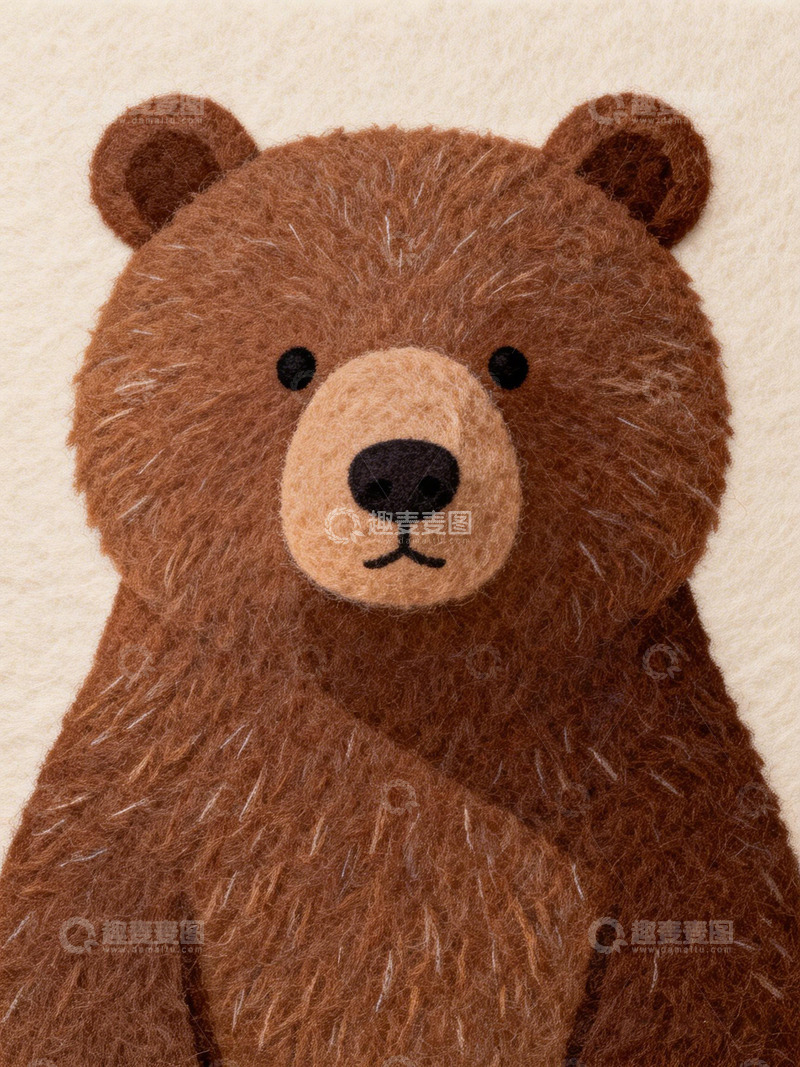 高清大图下载【趣麦麦图】毛绒熊卡通儿童房装饰墙贴