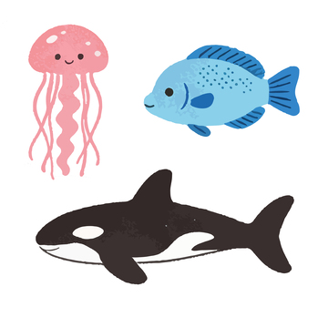 卡通海洋生物矢量图设计素材
