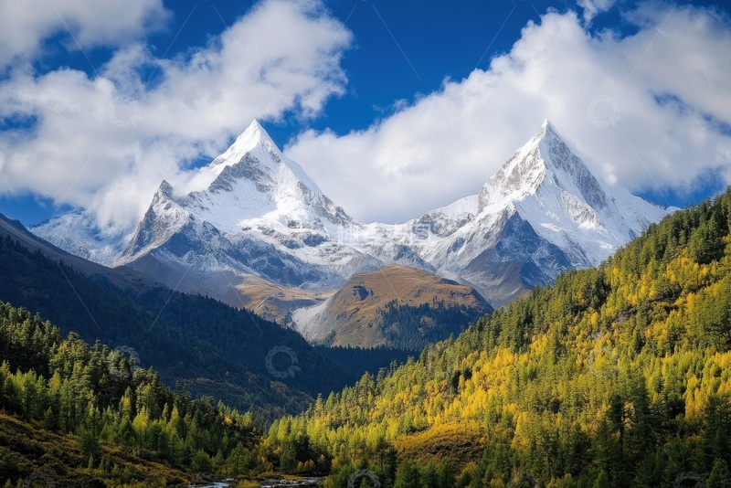 高清大图下载【趣麦麦图】远山高山森林树木