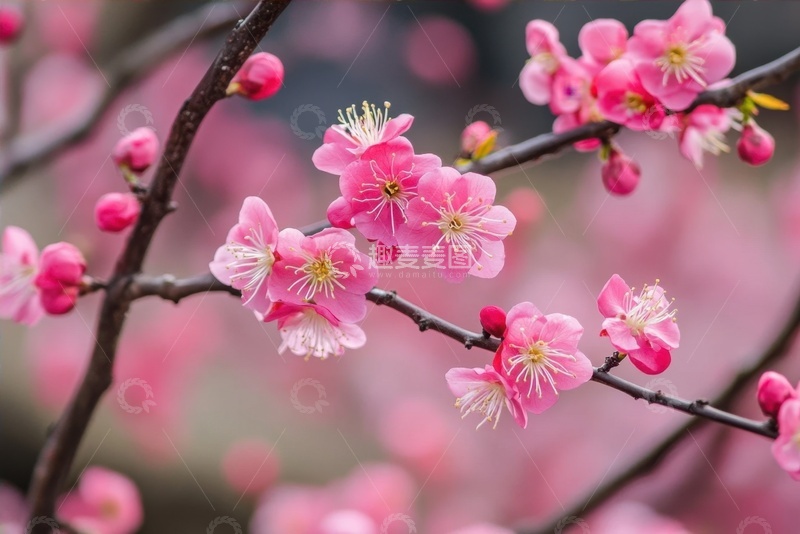 高清大图下载【趣麦麦图】盛开的梅花花枝
