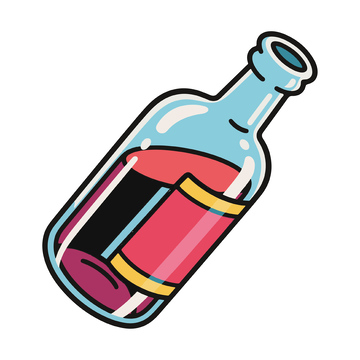 卡通风格饮料瓶插画