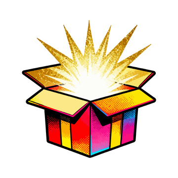 彩色爆炸盒卡通元素