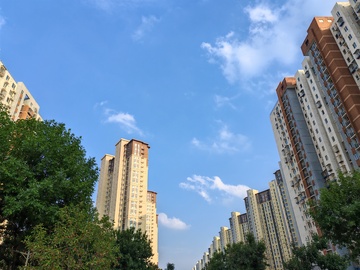 城市高楼蓝天美景