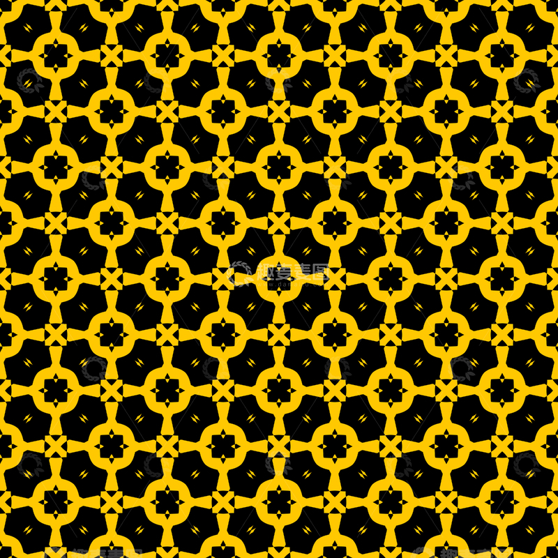 源文件下载【趣麦麦图】黄黑几何花纹背景图454
