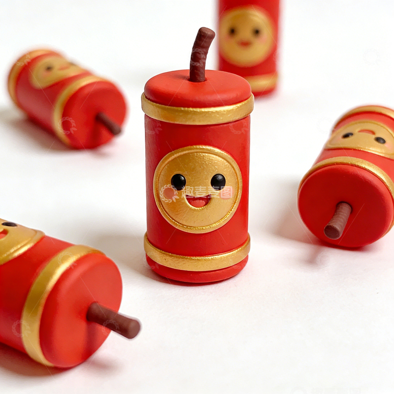 高清大图下载【趣麦麦图】过年鞭炮立体图