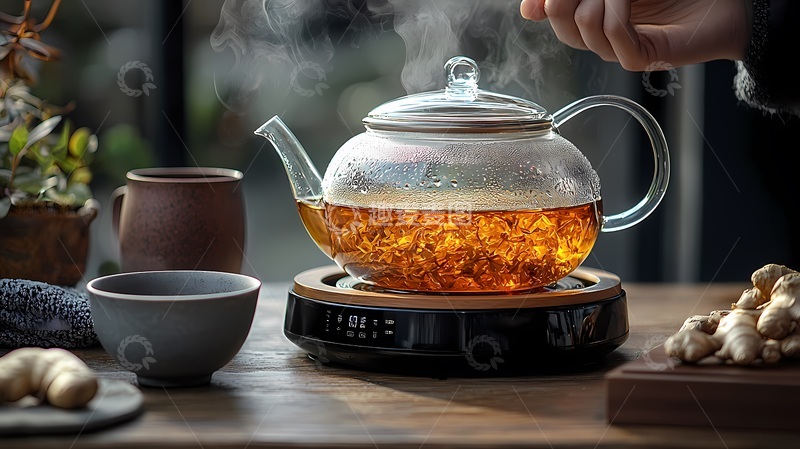 高清大图下载【趣麦麦图】玻璃壶热茶静物摄影