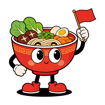 卡通面碗美食形象设计