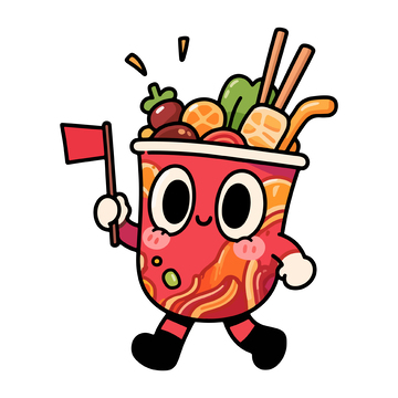 卡通形象麻辣烫插画素材