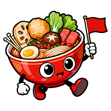 卡通美食面条吉祥物形象设计