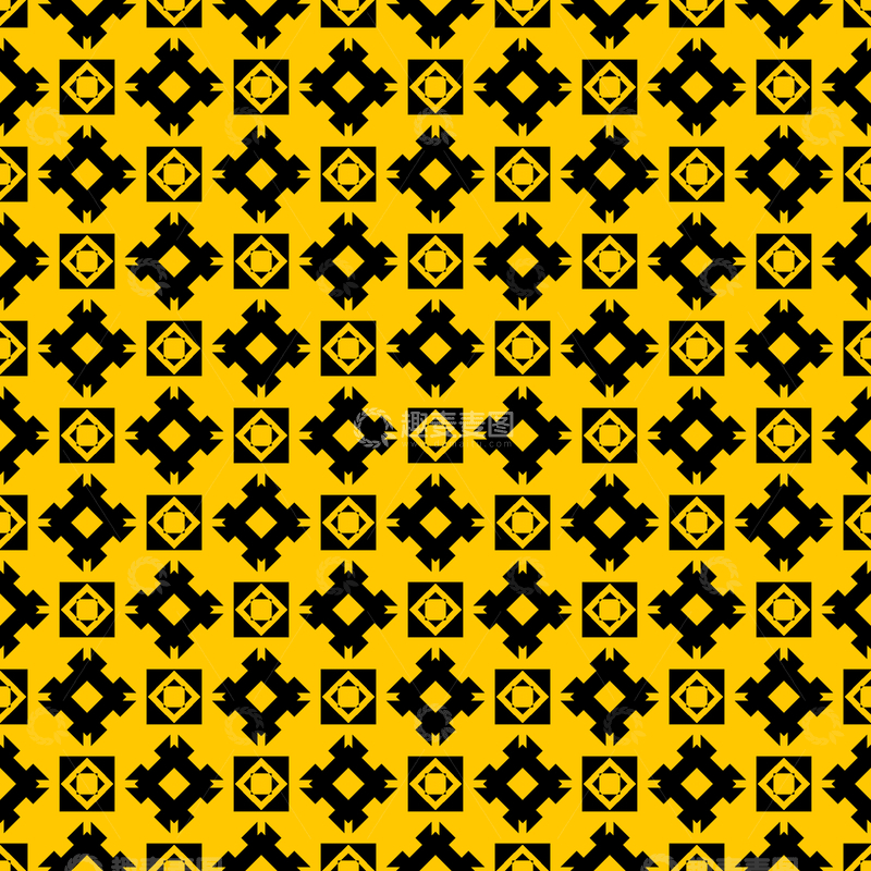 源文件下载【趣麦麦图】黄黑几何花纹背景图493