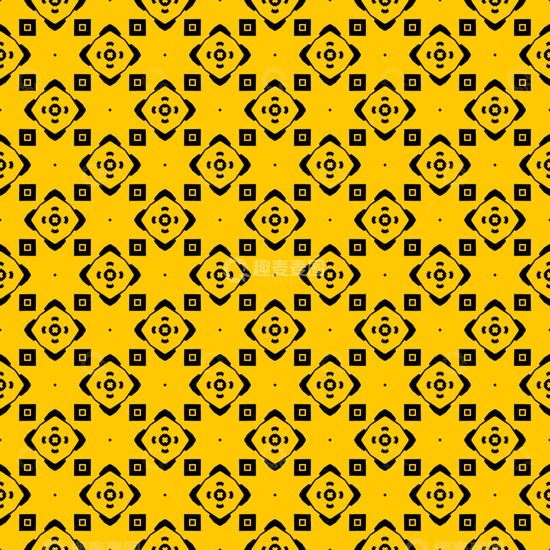 源文件下载【趣麦麦图】黄黑几何花纹背景图512