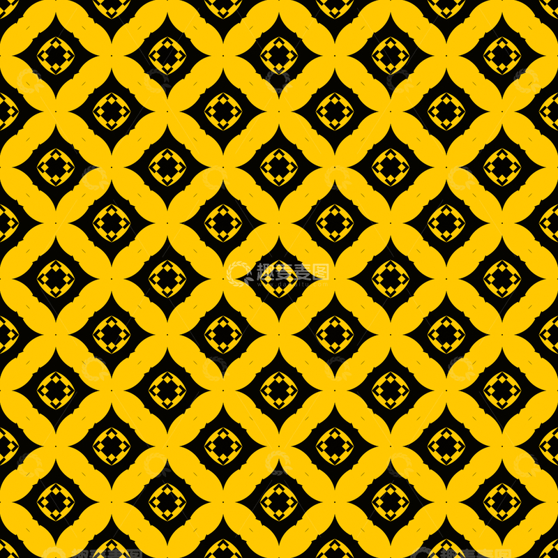 源文件下载【趣麦麦图】黄黑几何花纹背景图478