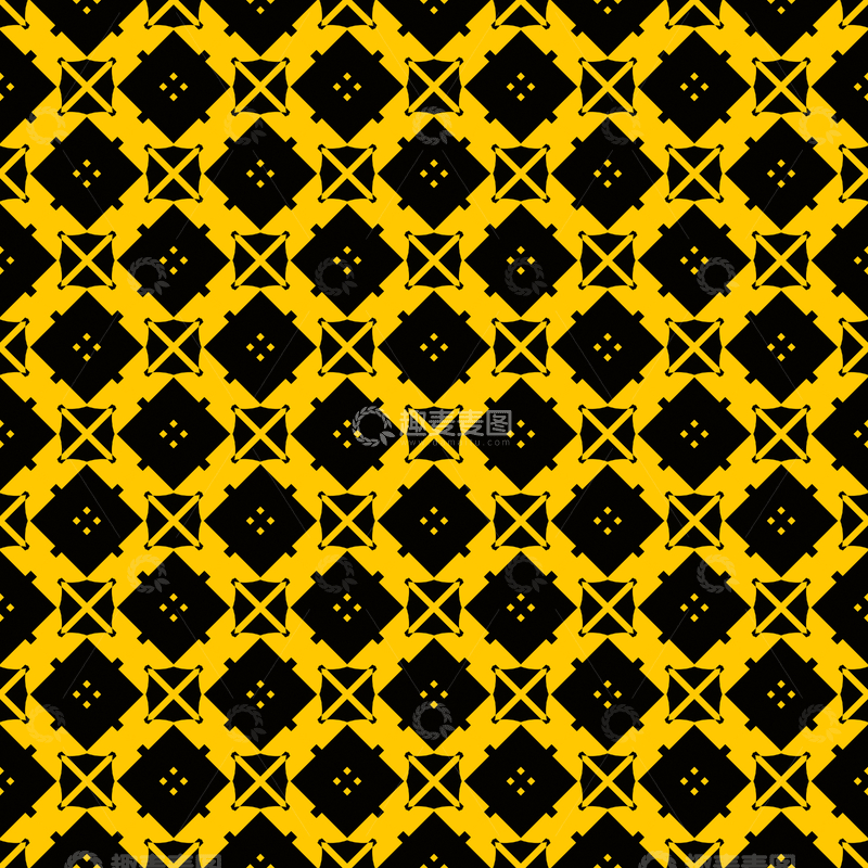 源文件下载【趣麦麦图】黄黑几何花纹背景图481